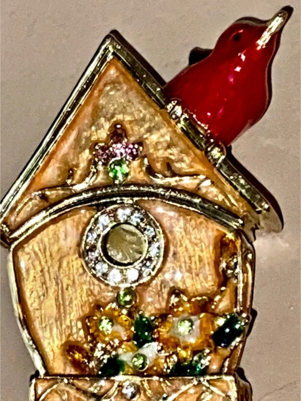 Jeweled Birdhouse Trinket Box Decor